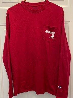 Alabama Crimson Tide Logo Red Long Sleeve Tee Shirt  Sz Med